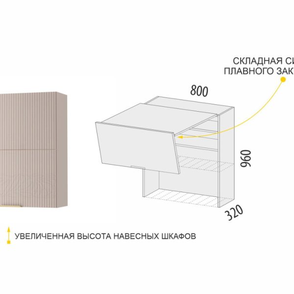 Шкаф-сушка кухонный (с системой плавного закрывания) Флоренция 107.42