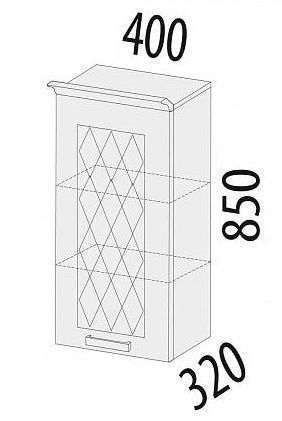 19.23 Шкаф с решеткой 40х32х85