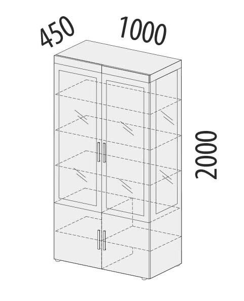 600.10 Шкаф-витрина Тиффани 1000