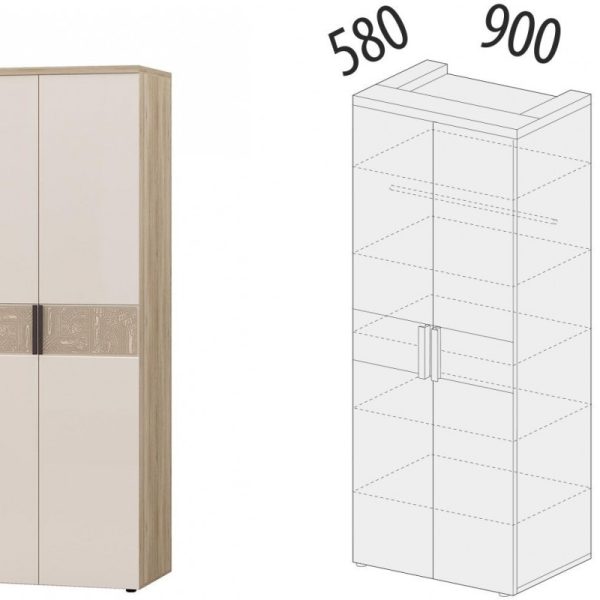 900.43 Шкаф 2-дверный Кашемир 900