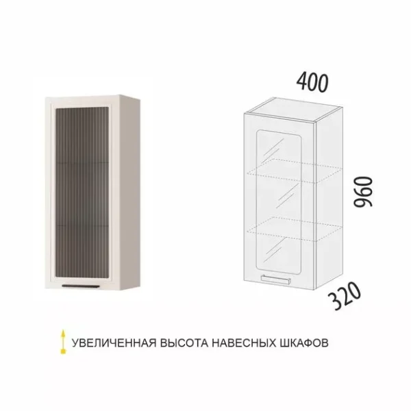 109.04 Шкаф-витрина кухонный (лев/прав) Неаполь