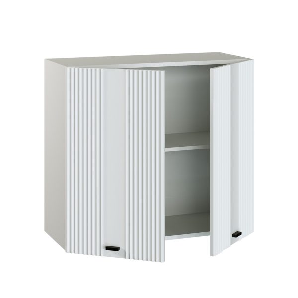 Кухонный шкаф Бари 800 ЛД 594.360.000.022 (Белый/Белый Ребристый)