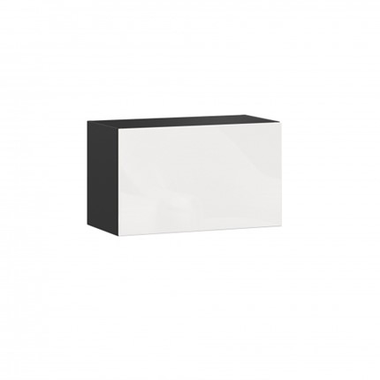 Шкаф настенный 600 горизонтальный, Шервуд, ЛД 281.710.000.083, черный/белый глянец