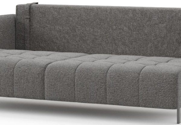 Диван прямой Валериан трёхместный (Стальной, ткань RICO FLEX 9292)