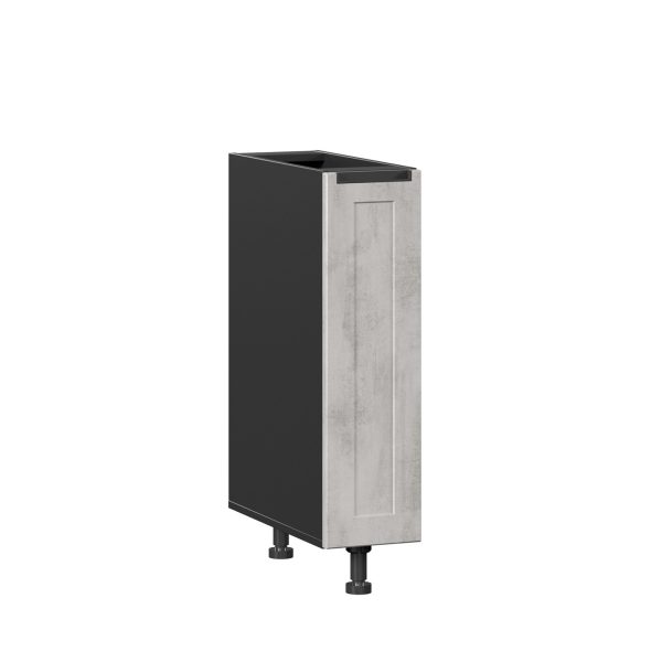 Кухонная тумба 200 бутылочница Джамис ЛД 296.100.000.044, Чёрный/Белый камень