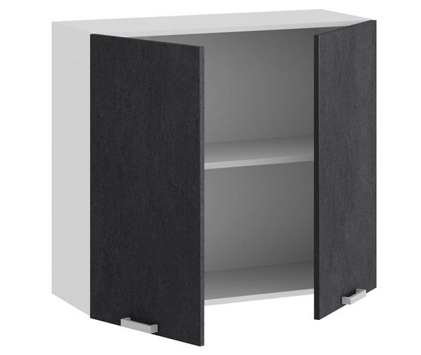 Шкаф навесной c двумя дверями «Гранита» — 1В8 Белый, Бетон графит