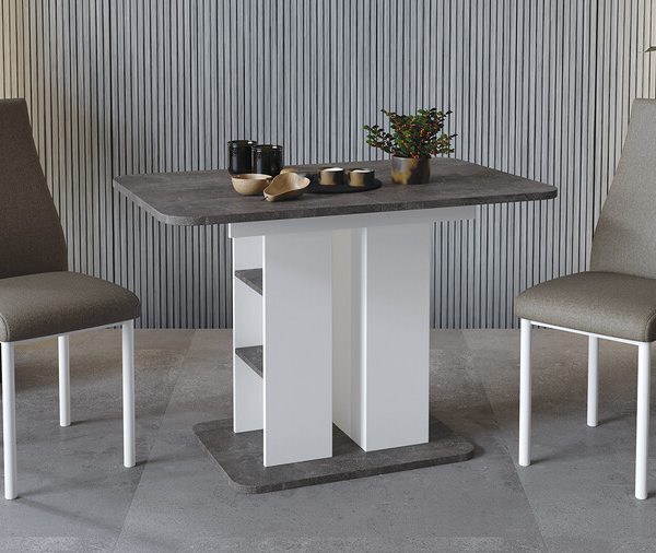 Стол обеденный «Мюнхен» Тип 2 Белый Ясень, Ателье темный
