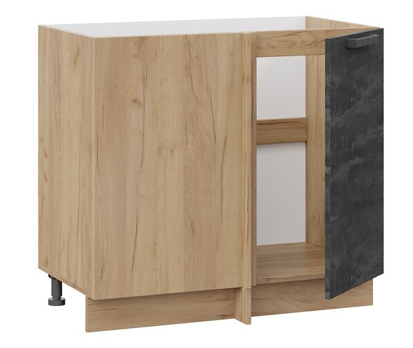 Шкаф напольный угловой «Детройт» — 1Н9У Дуб Крафт золотой, Угольный Камень