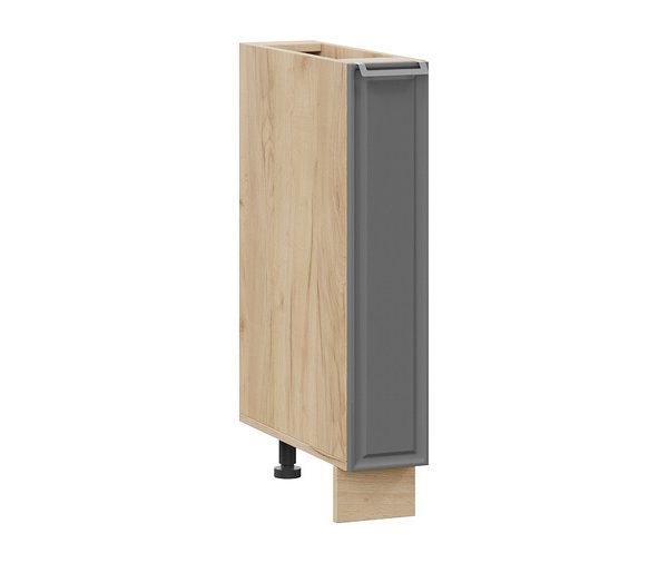 Шкаф напольный с выдвижной корзиной «Белладжио» — 1Н15К Дуб Крафт золотой, Софт графит