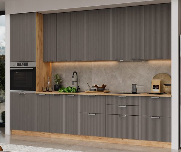 Модульная кухня «Кимберли» Дуб Крафт золотой, Муссон