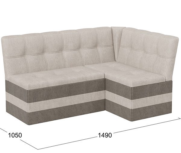 Скамья угловая «Оскар» исп. 2 Микровелюр Wellmart Dark Beige, Latte