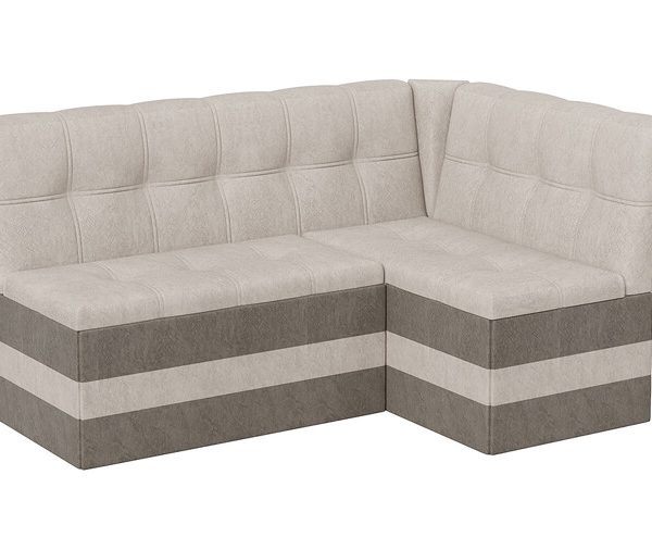 Скамья угловая «Оскар» исп. 2 Микровелюр Wellmart Dark Beige, Latte