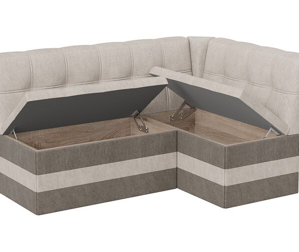 Скамья угловая «Оскар» исп. 2 Микровелюр Wellmart Dark Beige, Latte
