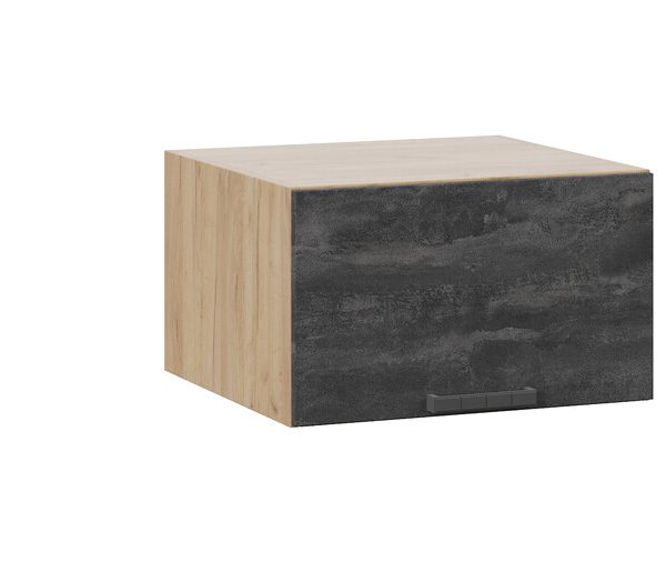 Шкаф навесной c одной откидной дверью «Детройт» — 1В6ГП Дуб Крафт золотой, Угольный Камень