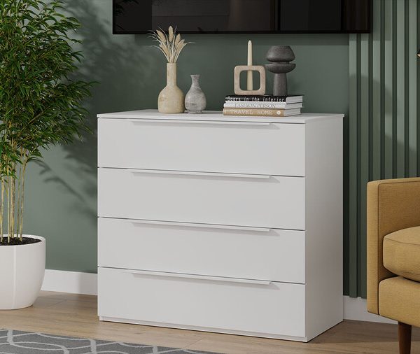 Комод «Порто» — ТД-393.04.01 Белый Жемчуг, Белый софт