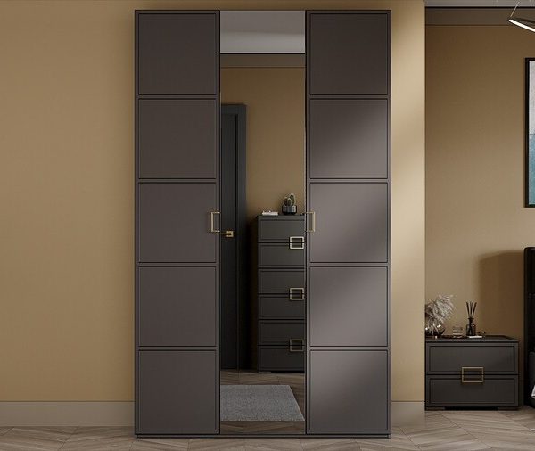 Шкаф комбинированный «Стелла» — 402.43 Серый вулкан, Фон серый