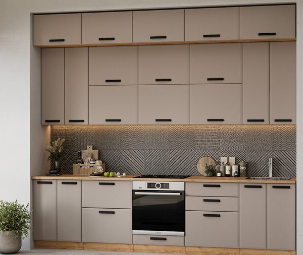 Модульная кухня «Тиана» Дуб Крафт золотой, Мокко супермат