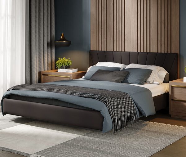 Кровать без ПМ «Эвори» Тип 1 (без подъемного механизма) Велюр Confetti Stone