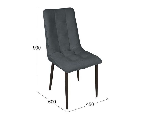 Стул «Фредо» Черный муар, Микровелюр BRENDY Graphite