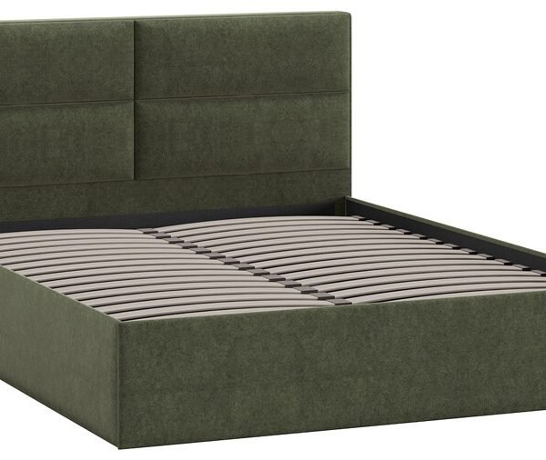 Кровать без ПМ «Глосс» Тип 1 (без подъемного механизма) Микровелюр Jercy Deep Green