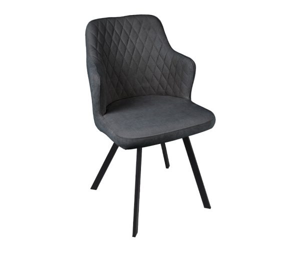 Стул «Лукас» Черный муар, Микровелюр BRENDY Graphite