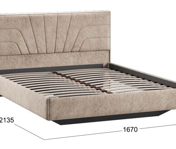 Кровать без ПМ «Пандора» Тип 1 (без подъемного механизма) Микровелюр Wellmart Dark Beige