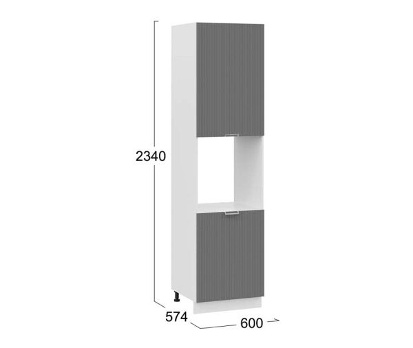 Шкаф-пенал под бытовую технику с двумя дверями «Кимберли» — 1ПВ6 Белый, Титан