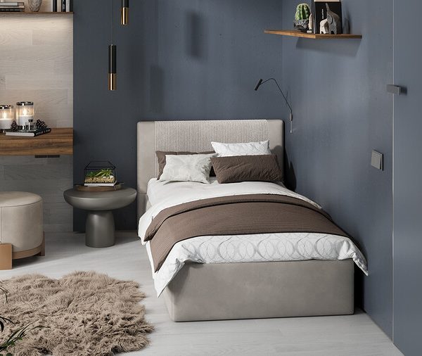 Кровать «Тейлор» Микровелюр Linea Grande 25/Connect 25 (мокко)