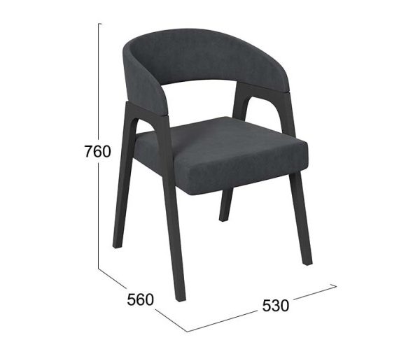 Кресло «Техас 1» — W-101 Черное дерево, тк. №248 Микровелюр Cosmo graphite (темно-серый)