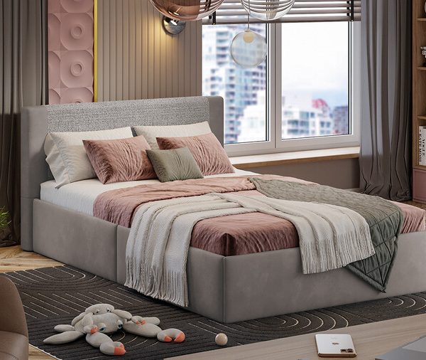 Кровать «Тейлор» Микровелюр Linea Grande 25/Connect 25 (мокко)