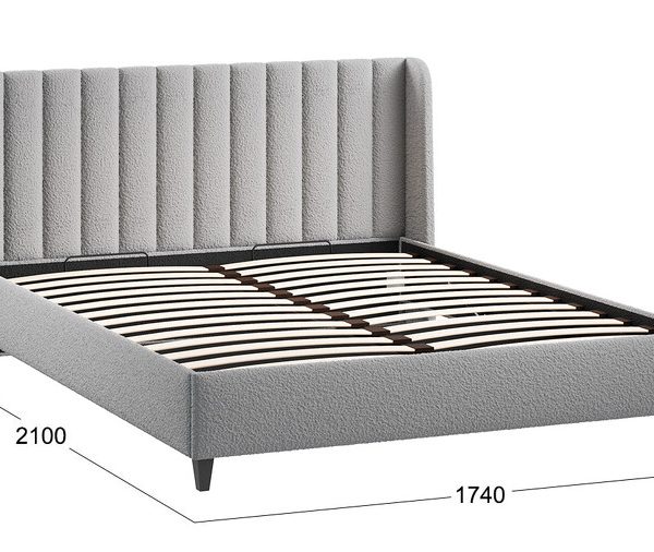 Кровать с ПМ «Шанель» (с подъемным механизмом) Экомех BravoASH Lite Grey