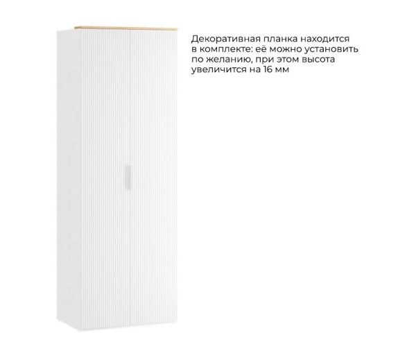 Шкаф для одежды с секцией «Айрис» Белый снег, Белый матовый, Белая ручка Т1