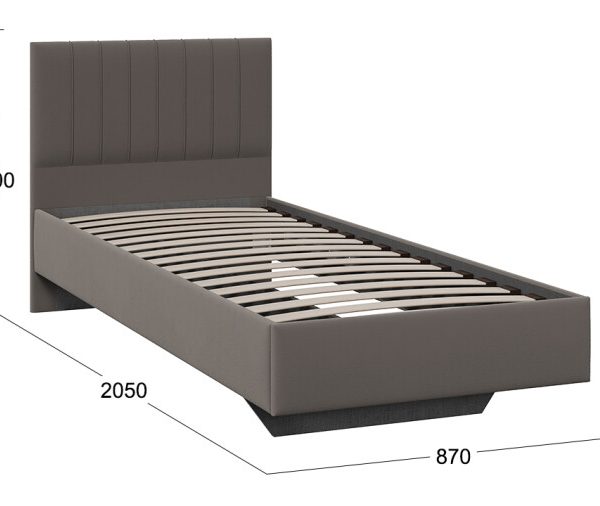 Кровать без ПМ Глория Тип 1 (800) Велюр Ultra Stone