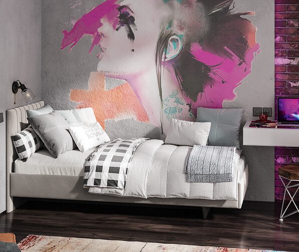 Кровать без ПМ Глория Тип 1 (800) Велюр Ultra smoke