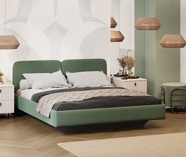 Кровать «Флори» Тип 1 (1600) Велюр Ultra Olive