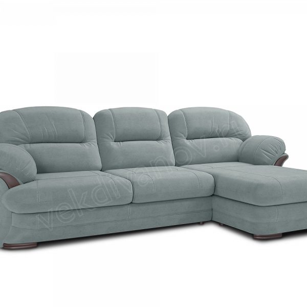 Угловой диван Квин 6 Newtone aqua blue УМД без мех. правый