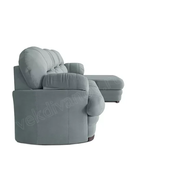 Угловой диван Квин 6 Newtone aqua blue УМД без мех. правый