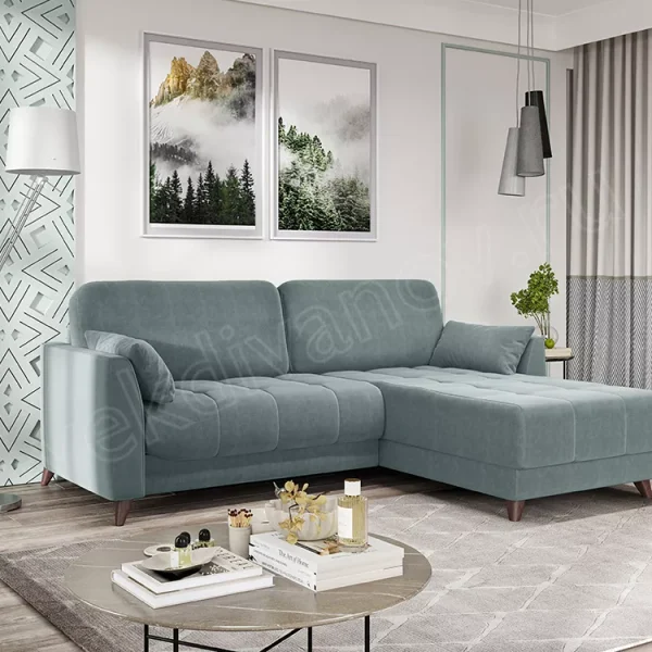 Угловой диван Скандинавия Newtone aqua blue