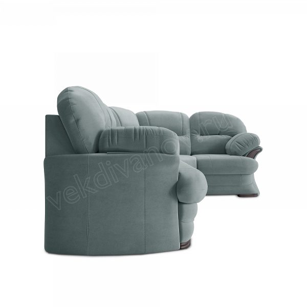 Угловой диван Квин 6 Newtone aqua blue без мех. правый
