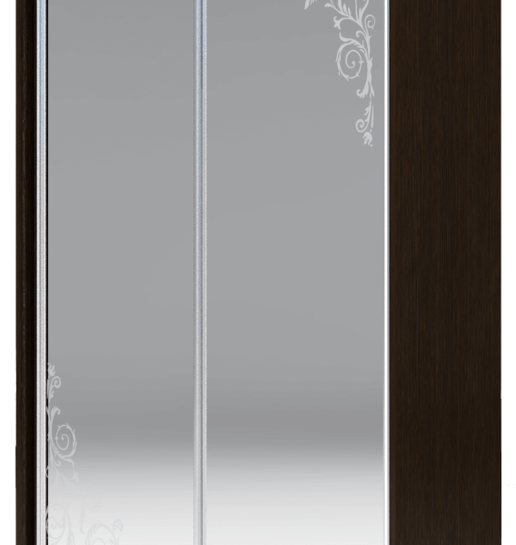 Шкаф 2-х дверный 2200х1362х420 два зеркала, «Орнамент» ХИТ 22-4-14-66-09 Венге