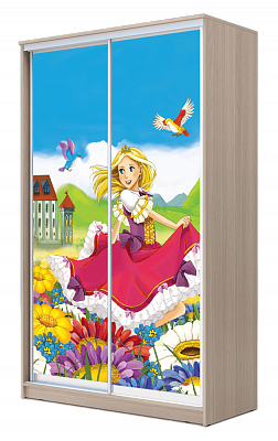 Детский шкаф ХИТ 24-4-12/2-77, Принцесса, шимо светлый