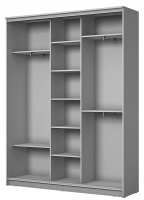 Шкаф-купе 3-х створчатый 2300х1770х420, Сакура ХИТ 23-4-18-777-06 Белая шагрень