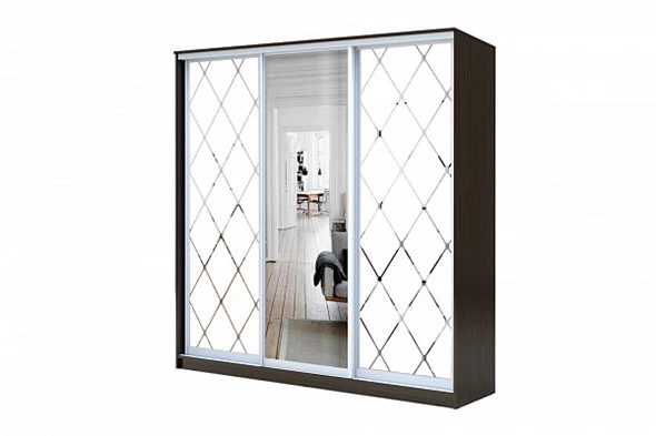 Шкаф Хит-23-4-20-656-13, 2300х2014х420, пескоструй «Ромб» Венге