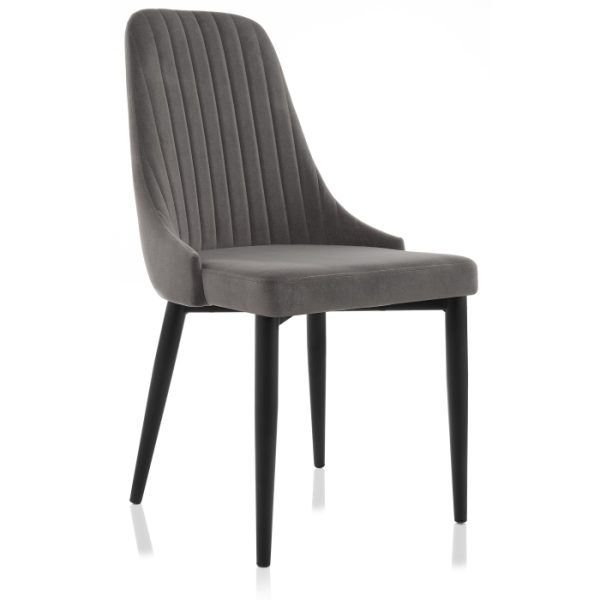 Стул на металлокаркасе Kora dark gray / black (графит)
