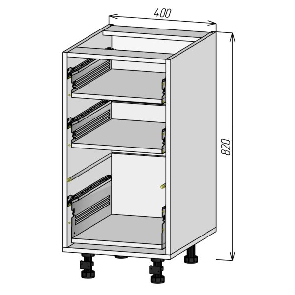 Кухонный корпус НМ3Я400х820мм (2уп)