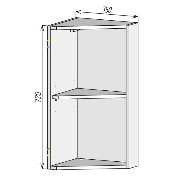 Кухонный корпус ВМС350Пх720мм (3уп)
