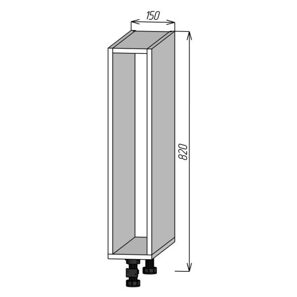 Кухонный корпус НМБ150х820мм (2уп)