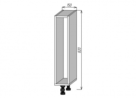 Кухонный корпус НМБ150х820мм (2уп)