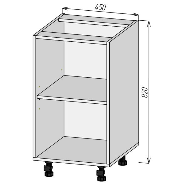 Кухонный корпус НМП450х820мм (2уп)