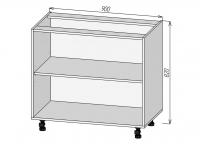 Кухонный корпус НМП900х820мм (3уп)